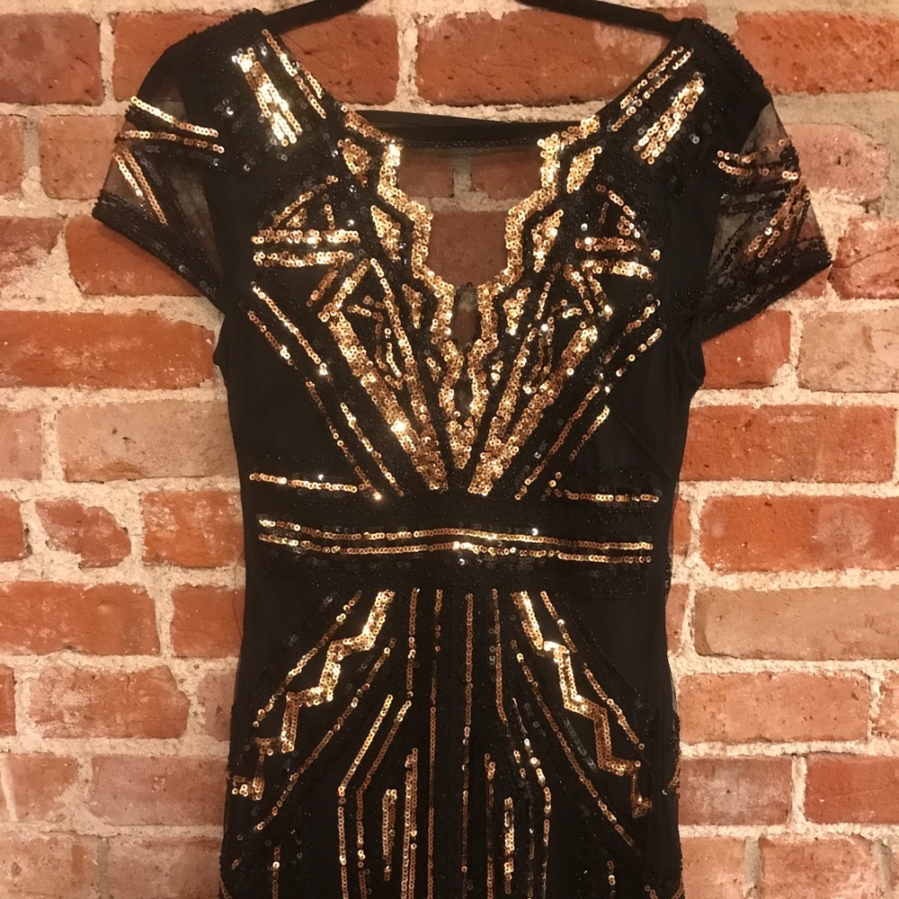 PERFECT NYE DRESS -  Black&gold sequence